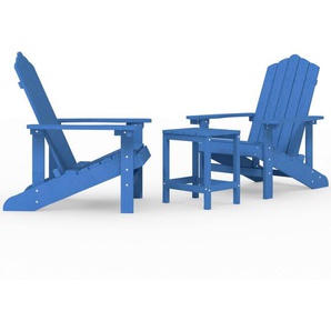 Adirondack-Gartenstühle mit Tisch HDPE Aquamarin