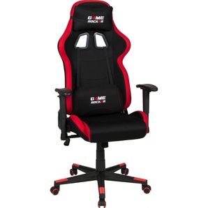 Gaming-Stuhl DUO COLLECTION Game-Rocker G-10 Stühle Gr. B/H/T: 66 cm x 125 cm x 66 cm, Stoffbezug, Gaming-Chair, schwarz (schwarz, rot) Gamingstühle Stühle
