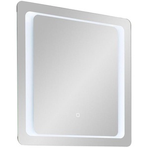 Xora Badezimmerspiegel , Metall, Glas , rechteckig , 70x70x3 cm , waagrecht montierbar , Badezimmer, Badezimmerspiegel, Badspiegel