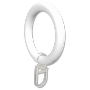 Gardinenstangen Ringe mit Faltenhaken / Gardinenringe in Weiß / Kunststoff für 28 mm Ø (16 Stück)