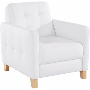 Sessel EXXPO - SOFA FASHION Gr. Luxus-Kunstleder, Sessel, B/H/T: 76 cm x 84 cm x 90 cm, weiß (alpine weiß) Einzelsessel Loungesessel Sessel