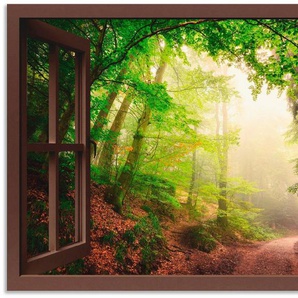 Artland Wandbild Fensterblick Torbögen durch Bäume, Wald (1 St), als Alubild, Leinwandbild, Wandaufkleber oder Poster in versch. Größen
