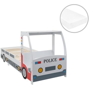 Polizeiauto-Kinderbett mit Matratze 90x200 cm 7 Zone H2 260.5x97x117 cm (LxBxH)