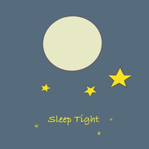 Babywanddeko Sleep Tight , Blau , Metall , 60x60x3 cm , Babymöbel, Babyzimmer Deko, Babywanddeko