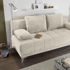Couch Sofa Zweisitzer JENNY Schlafcouch Schlafsofa ausziehbar sand beige 203cm