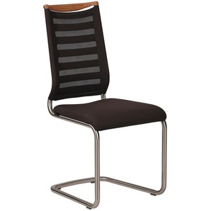 Venjakob Schwingstuhl , Edelstahl, Dunkelbraun , Holz, Textil , Kernbuche , Rundrohr, C-Form , 47x99x59 cm , Lederauswahl, Stoffauswahl, Typenauswahl , Esszimmer, Stühle, Esszimmerstühle, Schwingstühle