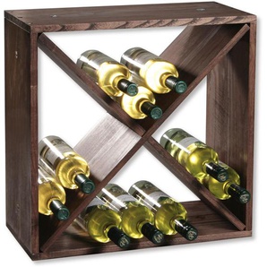 Kesper Weinregal , Dunkelbraun , Holz , Kiefer , 50x25x50 cm , FSC , stapelbar , Wohnzimmer, Regale, Weinregale