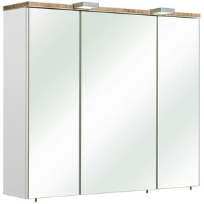 Xora Spiegelschrank , Metall , 6 Fächer , 80x70x20 cm , Badezimmer, Badezimmerspiegel, Spiegelschränke