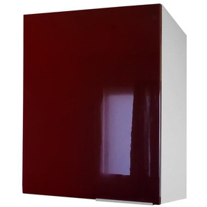 Berlioz Creations CP6HD Hängeschrank für Küche mit Tür in bordeauxfarbenem Hochglanz, 60 x 34 x 70 cm, 100 Prozent französische Herstellung