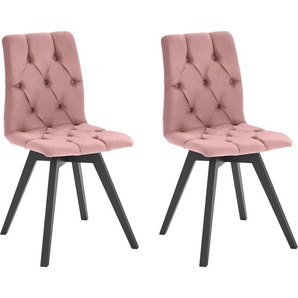 andas 4-Fußstuhl Melania (Set, 2 St), mit Knopfsteppung (2er-Set)