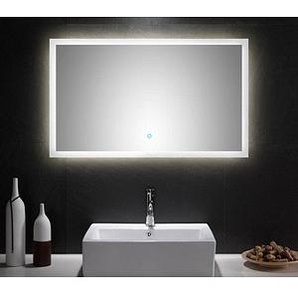 POSSEIK Spiegel mit Beleuchtung weiß 100,0 x 3,2 x 60,0 cm
