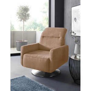 Drehsessel SIT&MORE Sessel Luxus-Microfaser ALTARA NUBUCK, mit Kopfteilverstellung, B/H/T: 78 cm x 86 cm x 100 cm, braun Drehsessel inklusive Kopfteilverstellung, mit Federkern