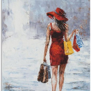 Artland Wandbild Shopping-Mädchen in Rot, Modebilder (1 St), als Alubild, Leinwandbild, Wandaufkleber oder Poster in versch. Größen