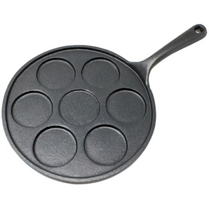 Malvi Pancakepfanne für 7 Pancakes Gusseisen rund voreingebrannt Ø 23,5 cm