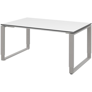 Schreibtisch Objekt Plus in weiß Matt, Füße in alu, ca. 120 cm