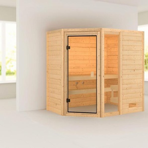 WELLTIME Sauna Josie Saunen 9-kW-Ofen mit int. Steuerung beige (naturbelassen) Saunen