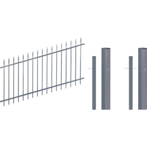 ALBERTS Metallzaun Chaussee verstellbar Zaunelemente 100 cm Höhe, 6 m Länge, anthrazit, zum Einbetonieren Gr. H/L: 100 cm x 6 m, grau (anthrazit) Zaunelemente
