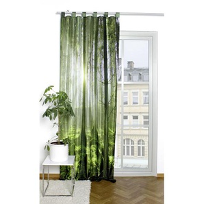 Vorhangschal , Grün , Textil , Bäume , 120x245 cm , Wohntextilien, Gardinen & Vorhänge, Fertiggardinen