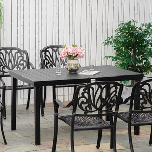 Outsunny Gartentisch für 6 Personen, Aluminium  140c m x 90 cm x 74 cm