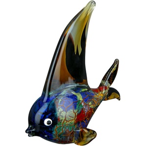 Tierfigur CASABLANCA BY GILDE Glas Fisch Dekofiguren Gr. B/H/T: 21 cm x 27 cm x 11 cm, bunt Figuren Skulpturen farblich durchgefärbt