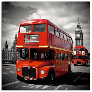 Artland Glasbild Houses of Parliament & Red Buses, Großbritannien (1 St), in verschiedenen Größen