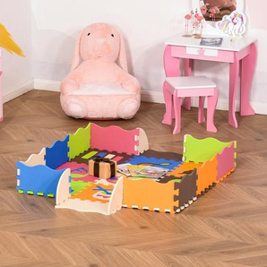 HOMCOM Puzzlematte 25 Teile mit Musikinstrumenten Kinderspielteppich Matte Spielmatte Bodenschutzmatte Bodenmatte für 0-14 Jahre EVA Bunt 120 x 90,5 x 16,5 cm