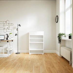 Schallplattenregal Weiß - Modernes Regal für Schallplatten: Schubladen in Weiß - 77 x 119 x 34 cm, Selbst designen