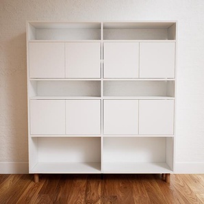 Aktenregal Weiß - Flexibles Büroregal: Türen in Weiß - Hochwertige Materialien - 151 x 168 x 34 cm, konfigurierbar