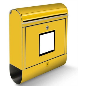 Klassischer Briefkasten Wandbriefkasten Postkasten Zeitungsrolle Zeitungsfach Gelb
