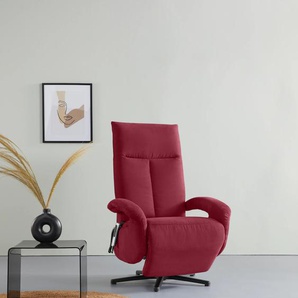 Places of Style TV-Sessel Birkholm, wahlweise manuell, mit zwei Motoren oder Akku 2 Motoren, und Aufstehhilfe. in Breiten Luxus-Microfaser ALTARA NUBUCK®, manuell-Größe XL, B/H/T: 74 cm x 117 85 rot Fernsehsessel Sessel
