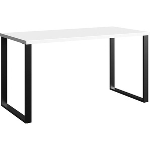 Schreibtisch WIMEX Rocco Tische Gr. B/H/T: 140 cm x 75 cm x 70 cm, schwarz-weiß (weiß, schwarz) Schreibtische