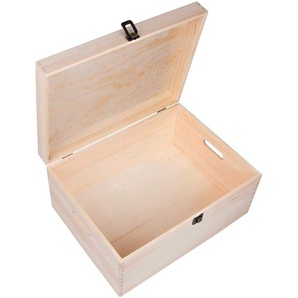 Alsino Holzbox mit Deckel Holzkiste Aufbewahrungsbox Deko Holz-Kiste Naturholz Unbehandelt