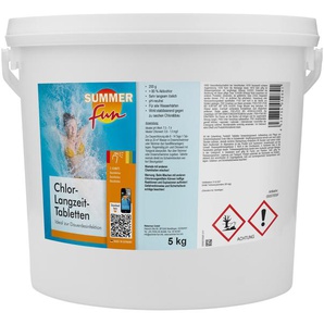 Chlortabletten SUMMER FUN Chlor-Langzeit-Tabletten Wasserpflegemittel Gr. 5 kg, weiß Poolpflege 5 kg