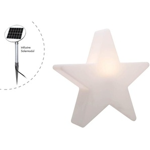 8 seasons design 32073S Motivleuchte Shining Star LED Solar 2W Polyethylen Weiß IP44 3000K L:80cm B:16cm H:71.5cm mit Dämmerungssensor