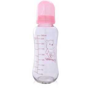 Lorelli Baby Glasflasche 240 ml Fassungsvermögen Silikonsauger Deckel ab Geburt
