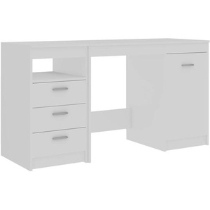 Schreibtisch Weiß 140x50x76 cm Holzwerkstoff