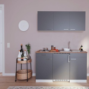 RESPEKTA Küchenzeile KB150WS, mit E-Geräten, Gesamtbreite 150 cm F (A bis G) B: grau Küchenzeilen Elektrogeräte -blöcke Küchenmöbel