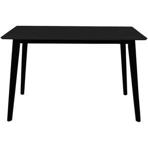Schwarzer Küchentisch mit rechteckiger Tischplatte 120 cm breit