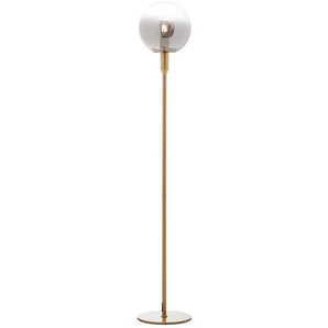 Brilliant Leuchten Stehlampe Gould, ohne Leuchtmittel, Standleuchte mit Rauchglas - 146cm Höhe x 25cm Ø - E27 Fassung