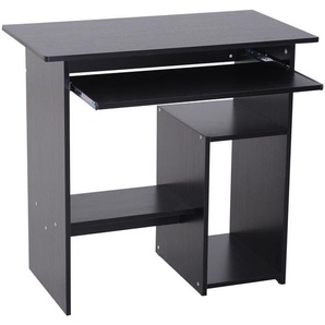 HOMCOM Computertisch, Schreibtisch, Bürotisch, Gamingtisch, Kinderschreibtisch PC-Tisch, Schwarz, 80 x 45 x 75 cm