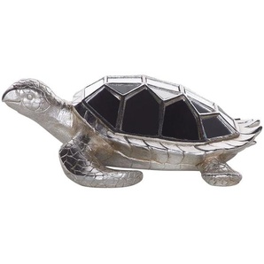 Dekofigur Silber Schildkröten Form 30 x 38 cm Keramik Wohnartikel Pflegeleicht Elegant Modern