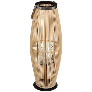 Laterne „Fit“, Bambus und Glas H 72 cm
