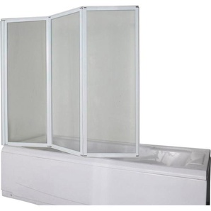 Badewannenklappwand , Weiß , Metall, Glas , 130x121 cm , Badezimmer, Waschbecken & Armaturen, Duschpaneele