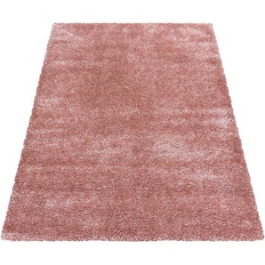 Hochflor-Teppich AYYILDIZ TEPPICHE BRILLIANT 4200 Teppiche Gr. B/L: 200 cm x 290 cm, 50 mm, 1 St., rosa (rosé) Esszimmerteppiche Langflor, auch als Läufergröße