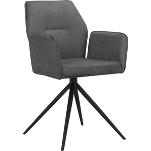 Places of Style Esszimmerstuhl Ozias (2 St), Sitz und Rücken gepolstert, Gestell aus Metall schwarz, Sitzhöhe 50 cm