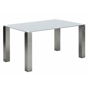 Esstisch NIEHOFF SITZMÖBEL Multitop Tische Gr. B/H/T: 140 cm x 76 cm x 90 cm, weiß (glas weiß) Esstische rechteckig Tisch Glasplatte in taupe oder weiß, 5 Breiten