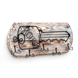 Schlüsselbrett Holz Schlüsselboard 93910 Schlüsselhaken handgemacht Handmade Bügel Holzschlüssel