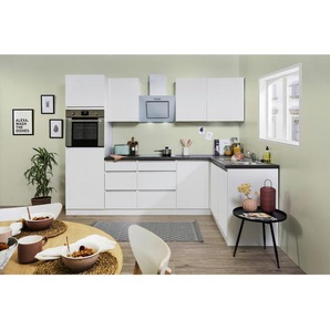 Respekta Eckküche grifflos , Weiß , 5 Schubladen , 280x172 cm , Frontauswahl, links aufbaubar, rechts aufbaubar , Küchen, Eckküchen