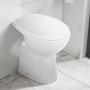 Hohe Spülrandlose Toilette Soft-Close 7 cm Höher Keramik Weiß