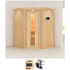 KARIBU Sauna Nanna Saunen 3,6-kW-Plug & Play Ofen mit externer Steuerung beige (naturbelassen) Saunen